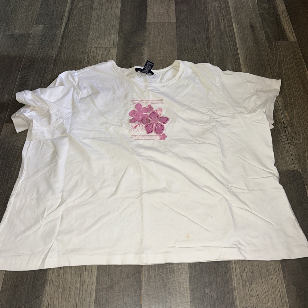 Denim and Co White Short Sleeve T-shirt size 3XL  Summer Spring